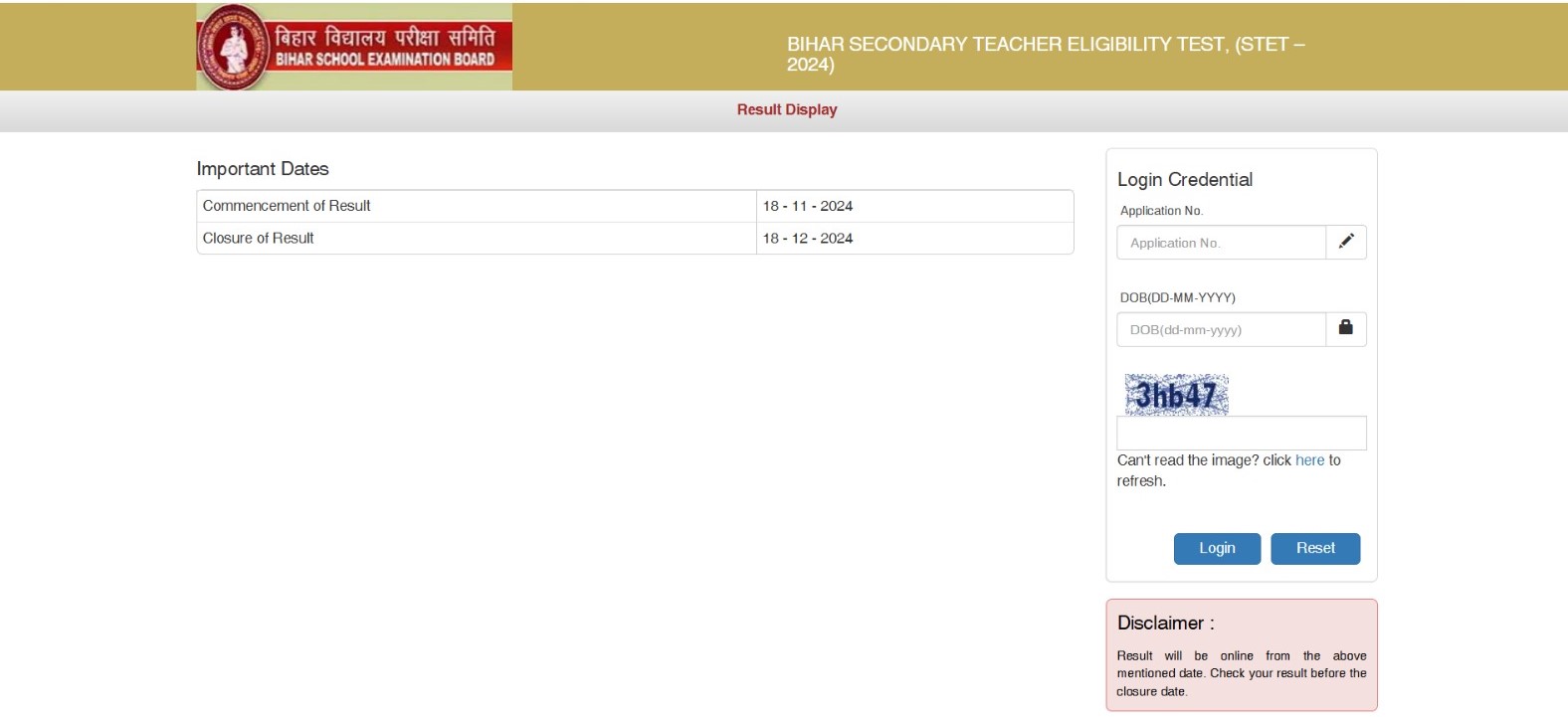 Bihar State Eligibility Test (BSEB STET) 2024 Result for Paper I & Paper II